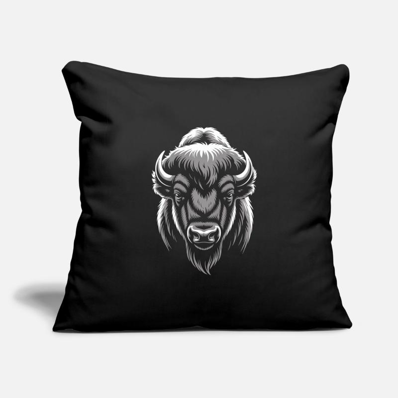 Gray bison head Sofa pillowcase 17,3'' x 17,3'' (45 x 45 cm)