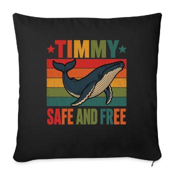 Timmy Wal Safe and Free Retro Wal Shirt - Housse de coussin décorative 45 x 45 cm - noir - Devant