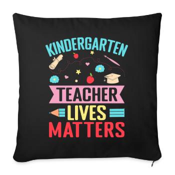 Pre K Teacher Lives Matters Kindergarten Teacher - Sofakissenbezug 45 x 45 cm - Schwarz - Vorne