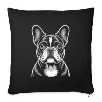 French Bulldog Frenchie - Sofa pillowcase 17,3'' x 17,3'' (45 x 45 cm) - black - Front