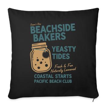 Pain au levain Baking Beachside Bakers Yeasty - Housse de coussin décorative 45 x 45 cm - noir - Devant