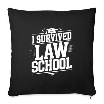 J’ai survécu à la faculté de droit - Housse de coussin décorative 45 x 45 cm - noir - Devant