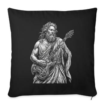Poseidon plays guitar - Sofa pillowcase 17,3'' x 17,3'' (45 x 45 cm) - black - Front