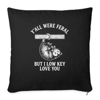 Teacher Appreciation School Y'all Were Feral - Sofa pillowcase 17,3'' x 17,3'' (45 x 45 cm) - black - Front