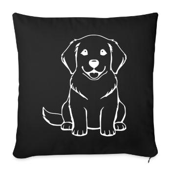 Chien Bébé Chien Bébé Chiot Cadeau Amoureux des Chiens - Housse de coussin décorative 45 x 45 cm - noir - Devant