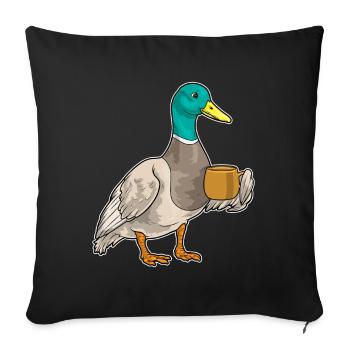 Duck Coffee Mug - Sofa pillowcase 17,3'' x 17,3'' (45 x 45 cm) - black - Front