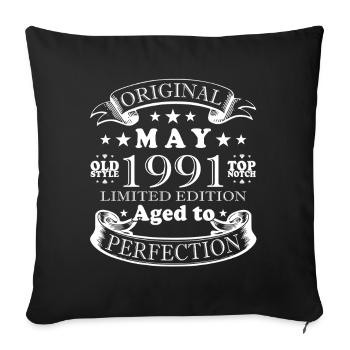 May 1991 - Sofa pillowcase 17,3'' x 17,3'' (45 x 45 cm) - black - Front