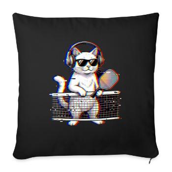 C’était drôle, c’était sorti ? Ramete de pickleball rétro - Housse de coussin décorative 45 x 45 cm - noir - Devant