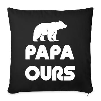 Papa Ours Silhouette - Sofakissenbezug 45 x 45 cm - Schwarz - Vorne