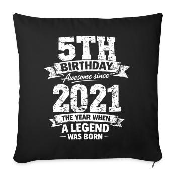5. Geburtstag 2021 Legende Vintage Design - Sofakissenbezug 45 x 45 cm - Schwarz - Vorne