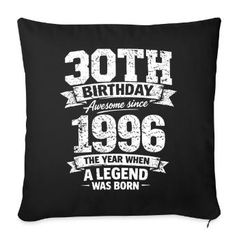 30e anniversaire 1996 Legend Vintage Design - Housse de coussin décorative 45 x 45 cm - noir - Devant