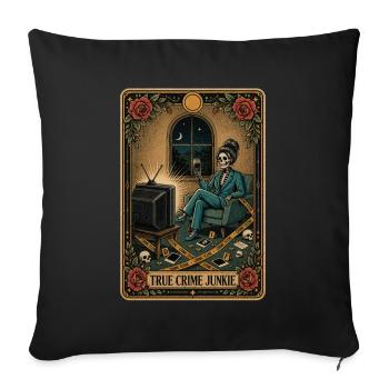 True Crime Junkie Tarot Card Mystery - Sofa pillowcase 17,3'' x 17,3'' (45 x 45 cm) - black - Front