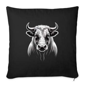 Taureau Taureau - Housse de coussin décorative 45 x 45 cm - noir - Devant
