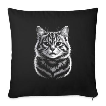 BKH britannique à poils courts - Housse de coussin décorative 45 x 45 cm - noir - Devant