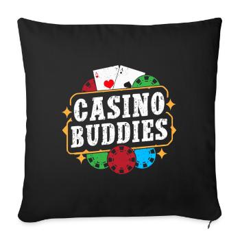 Gambling Fan Casino Buddies Casino - Sofa pillowcase 17,3'' x 17,3'' (45 x 45 cm) - black - Front