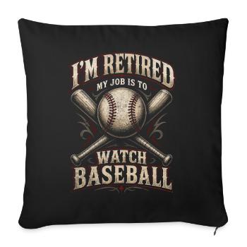 Pensioners: Watching baseball - Sofa pillowcase 17,3'' x 17,3'' (45 x 45 cm) - black - Front