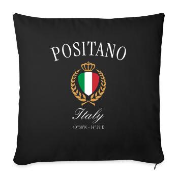 Positano Italy Coat of Arms Crown – Travel Souvenir - Sofa pillowcase 17,3'' x 17,3'' (45 x 45 cm) - black - Front