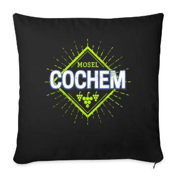 Cochem Mosel Retro Weintrauben Vintage Urlaub - Sofakissenbezug 45 x 45 cm - Schwarz - Vorne