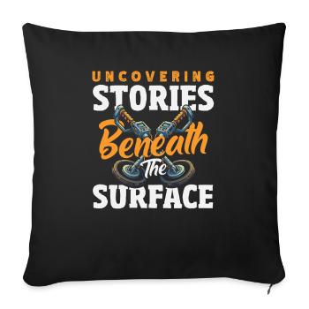 Histoires de découverte Détecteurs de métaux - Housse de coussin décorative 45 x 45 cm - noir - Devant