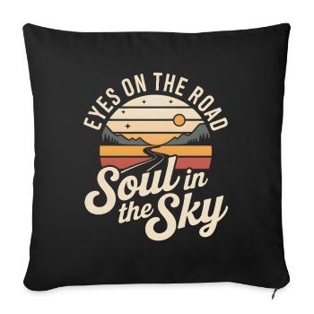 Eyes on the road | Road Trip Soul - Sofa pillowcase 17,3'' x 17,3'' (45 x 45 cm) - black - Front