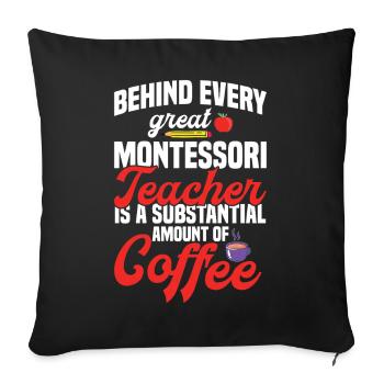  Montessori Teacher Appreciation Method School - Sofa pillowcase 17,3'' x 17,3'' (45 x 45 cm) - black - Front
