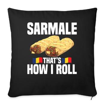 Sarmale, so mache ich Rumänisches Gericht Snack - Sofakissenbezug 45 x 45 cm - Schwarz - Vorne