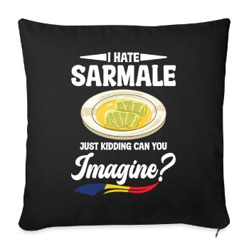 Sarmale Snack Cuisine serbe Plat roumain Sarmale - Housse de coussin décorative 45 x 45 cm - noir - Devant