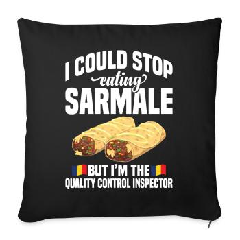 Sarmale Control Inspector Romanian Snack Dish - Sofa pillowcase 17,3'' x 17,3'' (45 x 45 cm) - black - Front