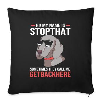 Dogue allemand - Housse de coussin décorative 45 x 45 cm - noir - Devant