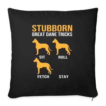 Dogue allemand - Housse de coussin décorative 45 x 45 cm - noir - Devant