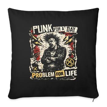 Punk For A Day - Sofa pillowcase 17,3'' x 17,3'' (45 x 45 cm) - black - Front