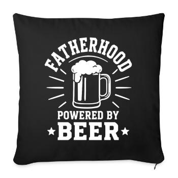 LA PATERNITÉ ALIMENTÉE PAR LA BIÈRE Emblème pour les pères - Housse de coussin décorative 45 x 45 cm - noir - Devant