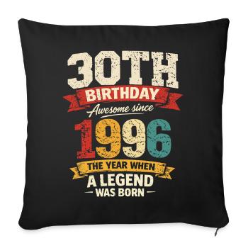 30 Ans Anniversaire Légende 1996 - Vintage - Housse de coussin décorative 45 x 45 cm - noir - Devant