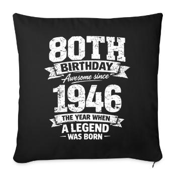 65th Birthday 1961 Legend Vintage Design - Sofa pillowcase 17,3'' x 17,3'' (45 x 45 cm) - black - Front