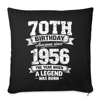 70e anniversaire 1956 Légende Vintage Design - Housse de coussin décorative 45 x 45 cm - noir - Devant
