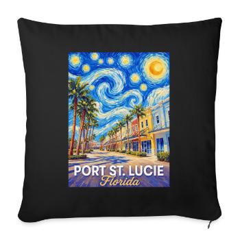 Horizon des palmiers de Port St. Lucie, Floride - Housse de coussin décorative 45 x 45 cm - noir - Devant