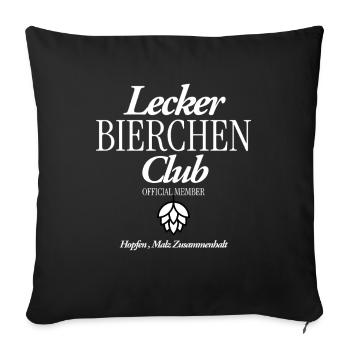 Lecker Bierchen CLub - Sofakissenbezug 45 x 45 cm - Schwarz - Vorne