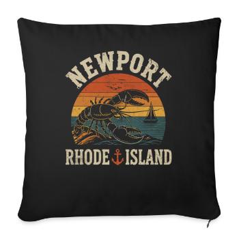 Newport Lobster Sunset, Rhode Island - Housse de coussin décorative 45 x 45 cm - noir - Devant