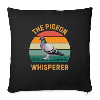 Pigeon whisperer - Sofa pillowcase 17,3'' x 17,3'' (45 x 45 cm) - black - Front