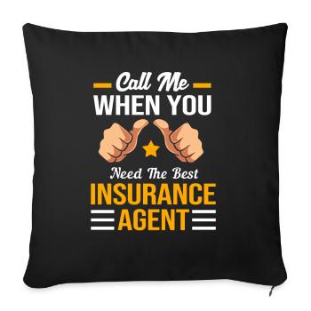 Agent d’assurance - Housse de coussin décorative 45 x 45 cm - noir - Devant