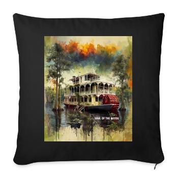 SOUL OF THE BAYOU -Southern Riverboat Architecture - Sofa pillowcase 17,3'' x 17,3'' (45 x 45 cm) - black - Front