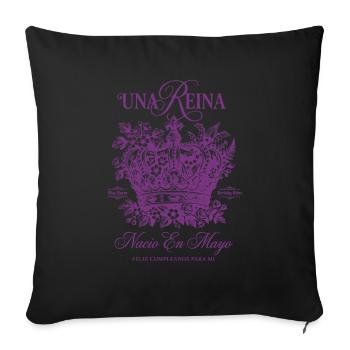 Una Reina Nacio En Mayo Feliz Cumpleanos Birthday - Sofakissenbezug 45 x 45 cm - Schwarz - Vorne
