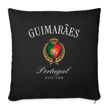 Guimarães Portugal Wappen Krone – Reise Souvenir - Sofakissenbezug 45 x 45 cm - Schwarz - Vorne