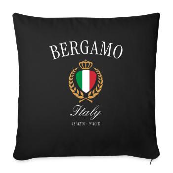 Bergamo Italien Wappen Krone – Reise Souvenir - Sofakissenbezug 45 x 45 cm - Schwarz - Vorne