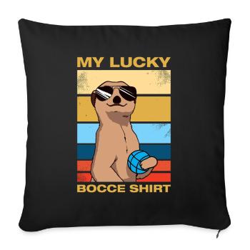 My lucky bocce petanque boules player - Sofa pillowcase 17,3'' x 17,3'' (45 x 45 cm) - black - Front