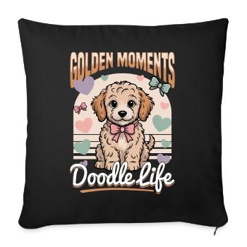 Goldendoodle Dog Breed - Sofa pillowcase 17,3'' x 17,3'' (45 x 45 cm) - black - Front