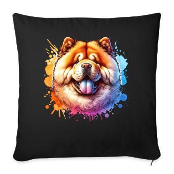 Chowchow Motif - Sofa pillowcase 17,3'' x 17,3'' (45 x 45 cm) - black - Front