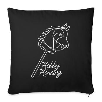 Montage amateur | Équitation | Sports | Don - Housse de coussin décorative 45 x 45 cm - noir - Devant