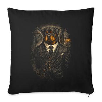 Rottweiler Dog dans la Mafia - Housse de coussin décorative 45 x 45 cm - noir - Devant