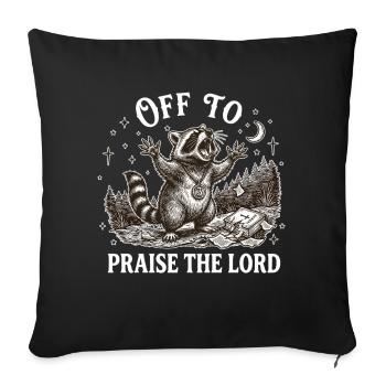 To praise the Lord Christian Waschbär - Sofa pillowcase 17,3'' x 17,3'' (45 x 45 cm) - black - Front